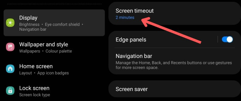 reduce screen timeout to save battery