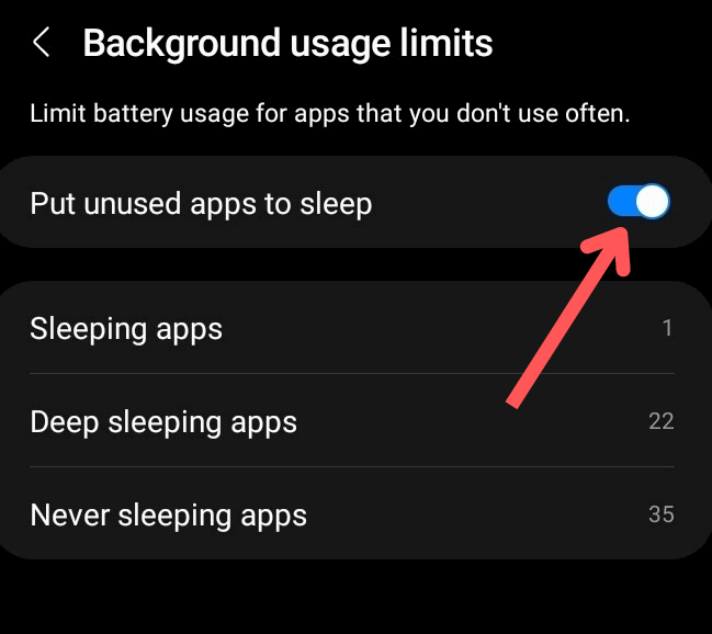 put unused apps to sleep