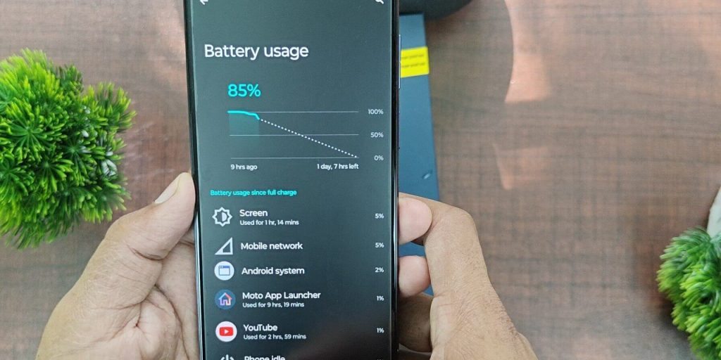 Battery usage chart moto g73 - battery life